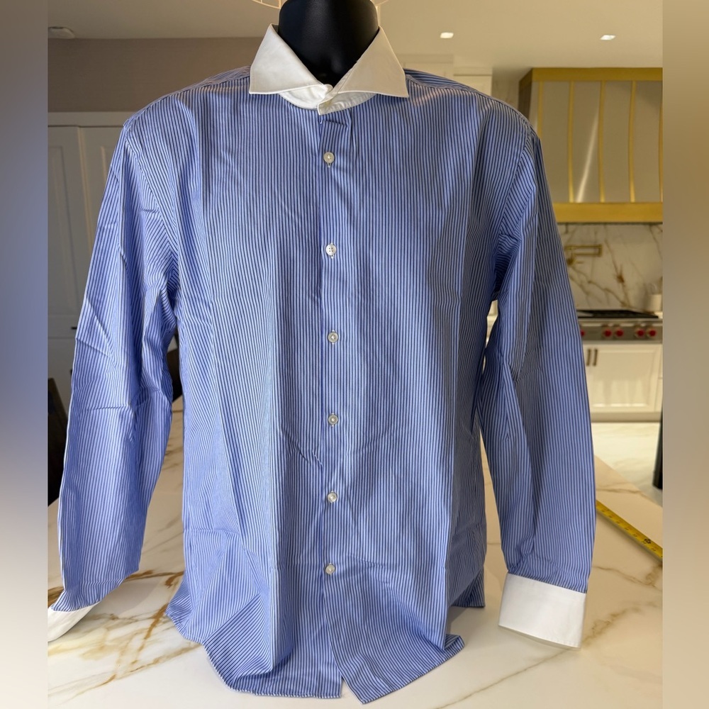Hugo Boss Men's Blue Striped Shirt - Picture 1 of 8